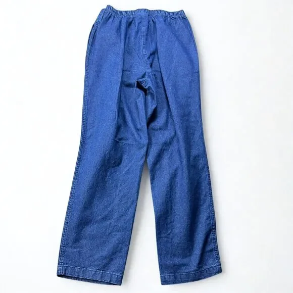 Woman Within Jeans Women 16W Straight Elastic Waist Blue High Rise Pull On NWT - Picture 2 of 8